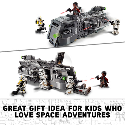 LEGO Star Wars Imperial Armoured Marauder Set 75311 with Stormtroopers and Greef Karga, perfect gift for space adventure fans.