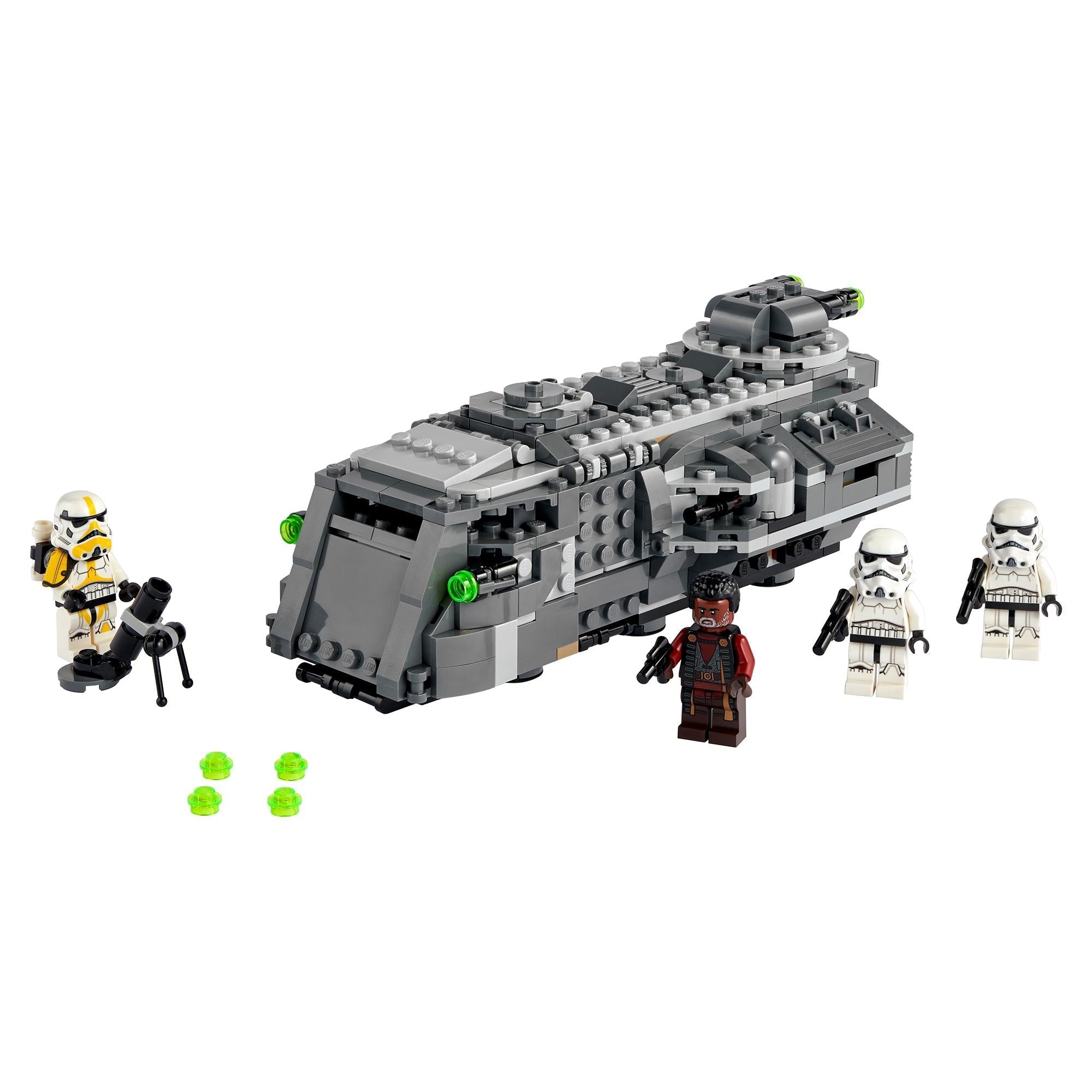 LEGO Star Wars Imperial Armoured Marauder Set 75311 with Stormtroopers and Greef Karga figures for battle play.