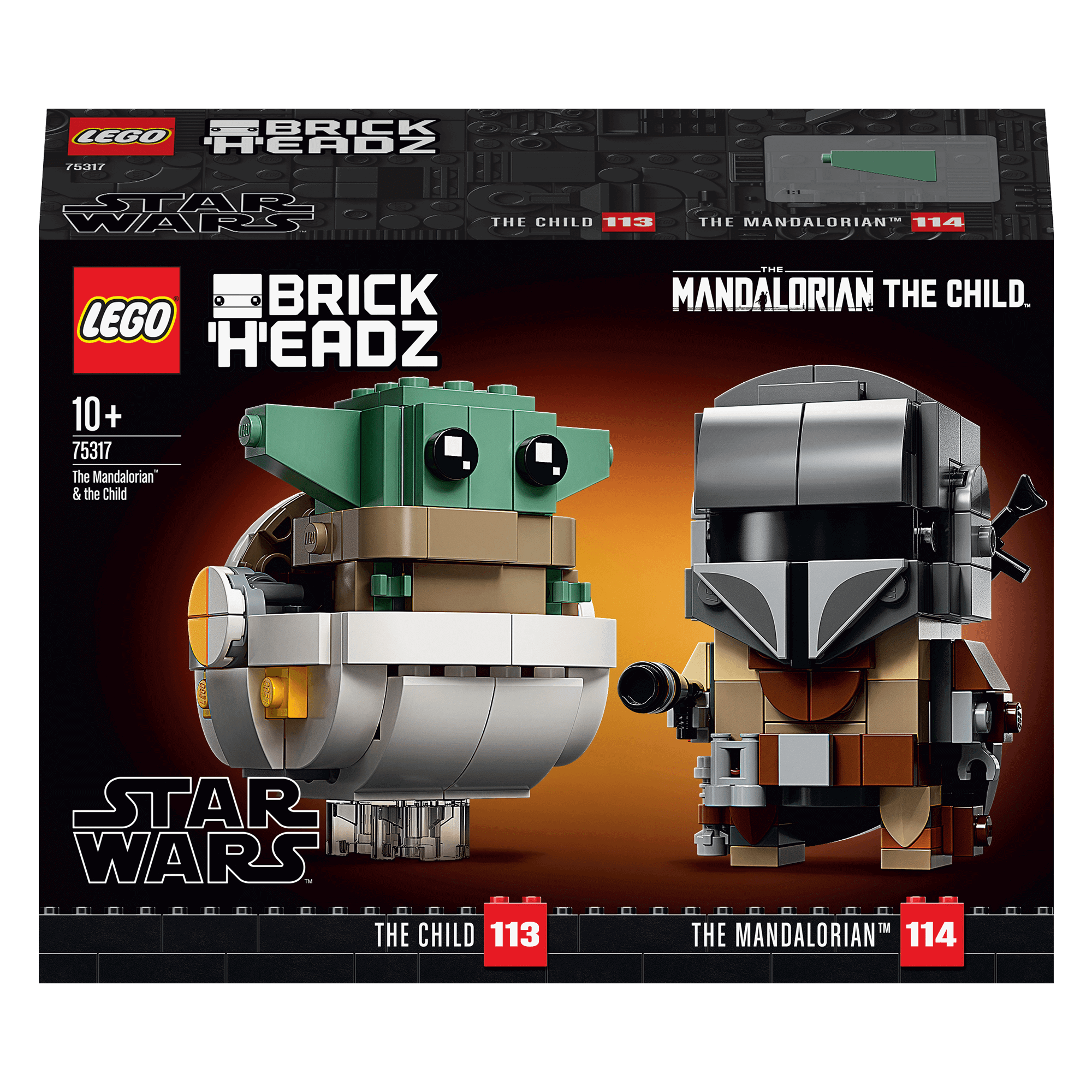LEGO BrickHeadz Star Wars 75317 set featuring The Mandalorian and The Child, perfect for fans and collectors.