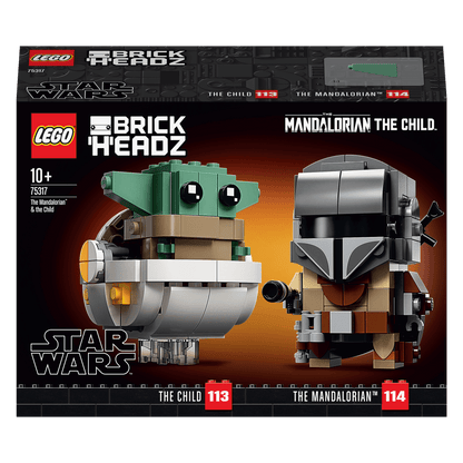 LEGO BrickHeadz Star Wars 75317 set featuring The Mandalorian and The Child, perfect for fans and collectors.