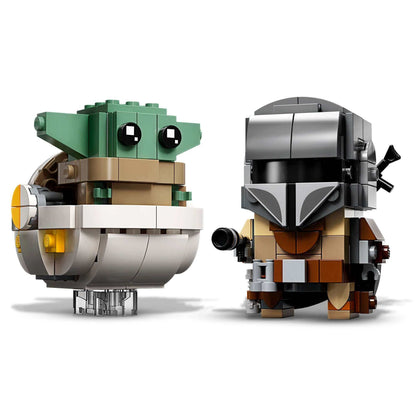 LEGO® BrickHeadz Star Wars Mandalorian 75317 featuring The Mandalorian and the Child characters for display.