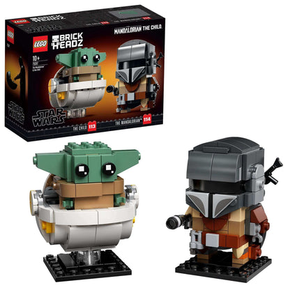 LEGO® BrickHeadz Star Wars set featuring The Mandalorian and The Child for fans to build and display.