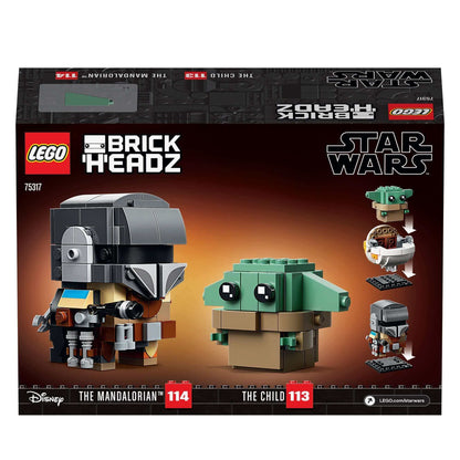LEGO BrickHeadz Star Wars set 75317 featuring The Mandalorian and The Child for fans to build and display.