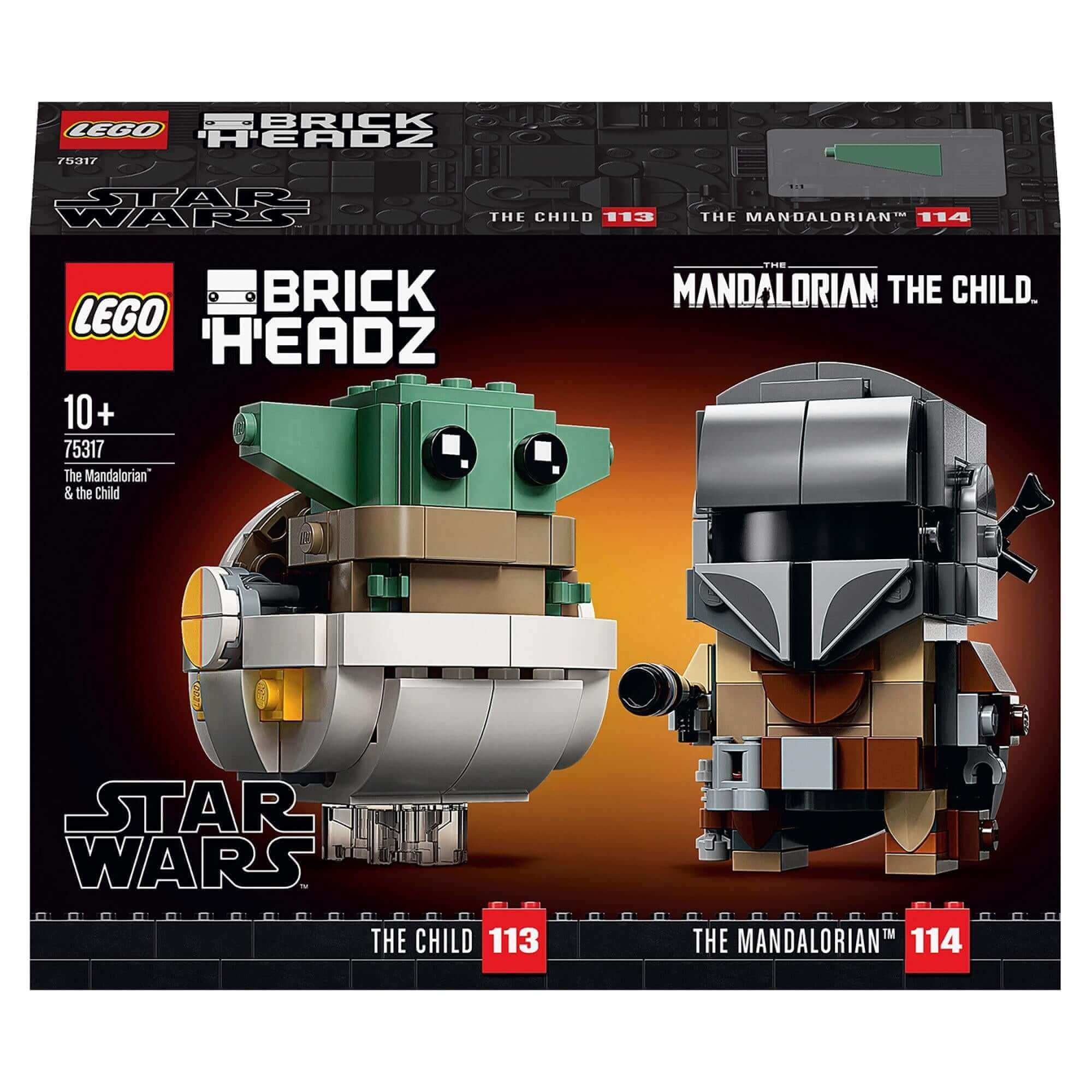 LEGO BrickHeadz Star Wars set featuring The Mandalorian and The Child, perfect for fans and collectors.