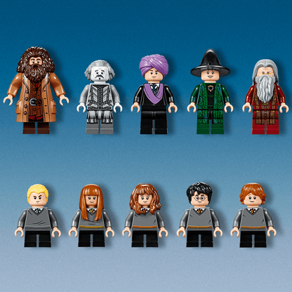 LEGO Harry Potter minifigures from the Great Hall Castle Set 75954, featuring various iconic characters.