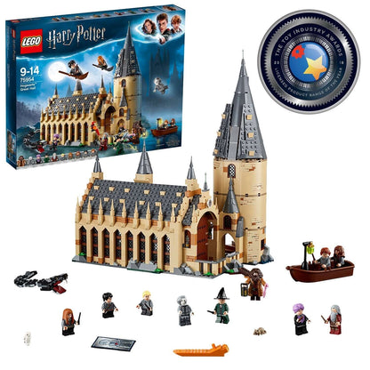 LEGO Harry Potter Great Hall Castle Set 75954 featuring castle, minifigures, and accessories for imaginative play.