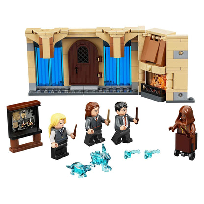 LEGO Harry Potter Room of Requirement set 75966 with Harry, Hermione, Luna, and magical spells in action.