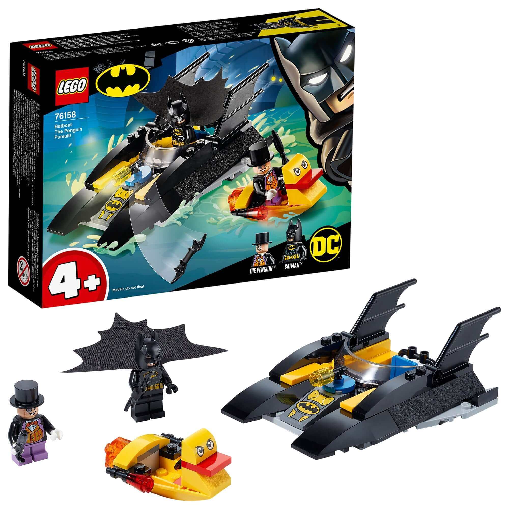 LEGO® DC Batman Batboat The Penguin Pursuit set 76158 with minifigures and toy boats for kids 4 years and up
