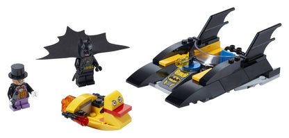 LEGO® DC Batman Batboat set 76158 with Batman, The Penguin, and a rubber duck boat for imaginative play.