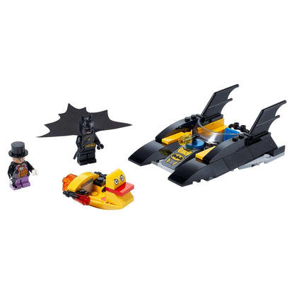 LEGO DC Batman Batboat set 76158 featuring Batman and The Penguin minifigures and toy boats for imaginative play.