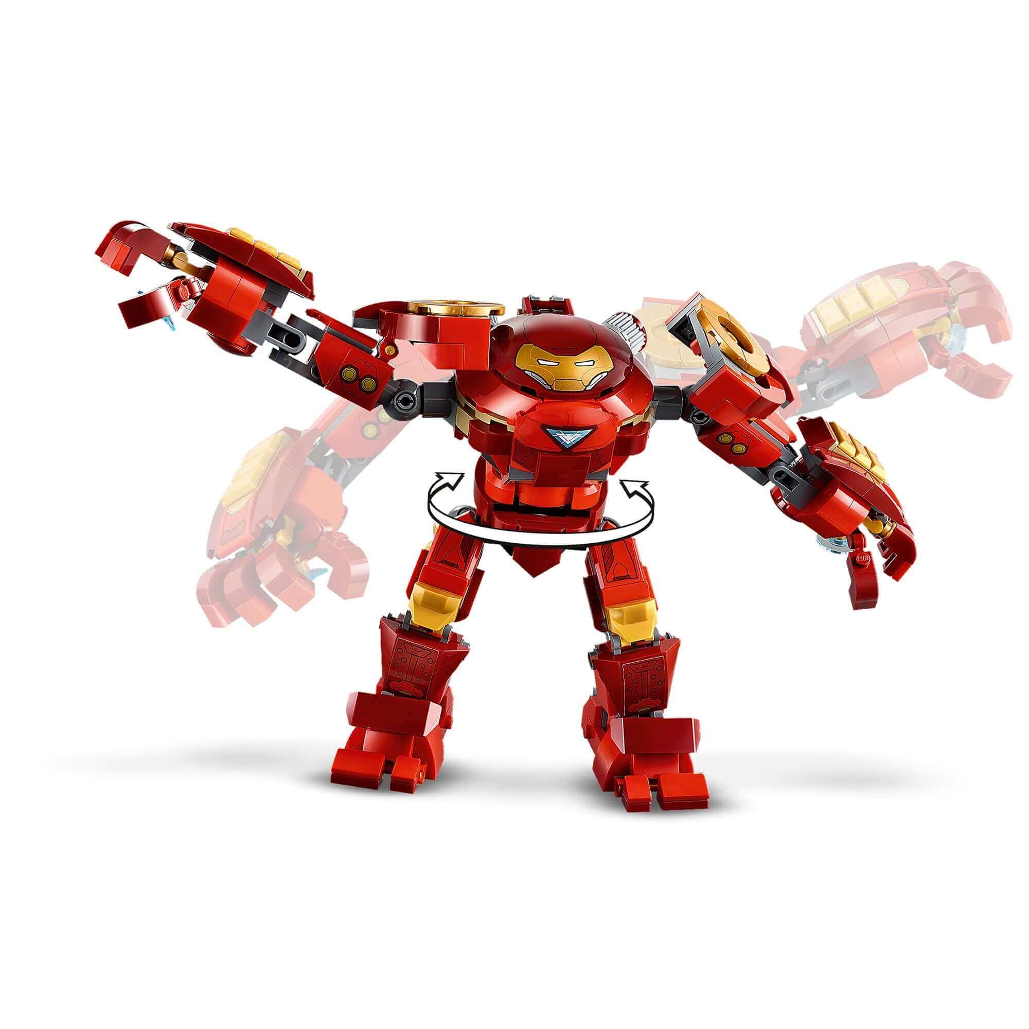 LEGO Marvel Iron Man Hulkbuster action figure with movable limbs, perfect for imaginative play and epic battles.