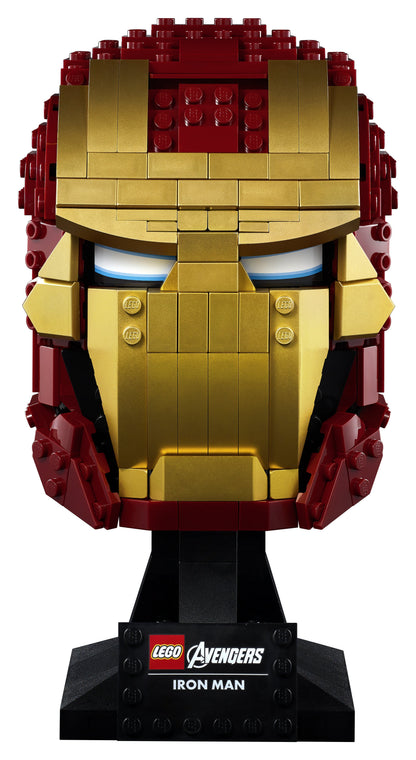 LEGO Marvel Iron Man Helmet 76165, detailed brick build for adults, perfect for Marvel fans and collectors.