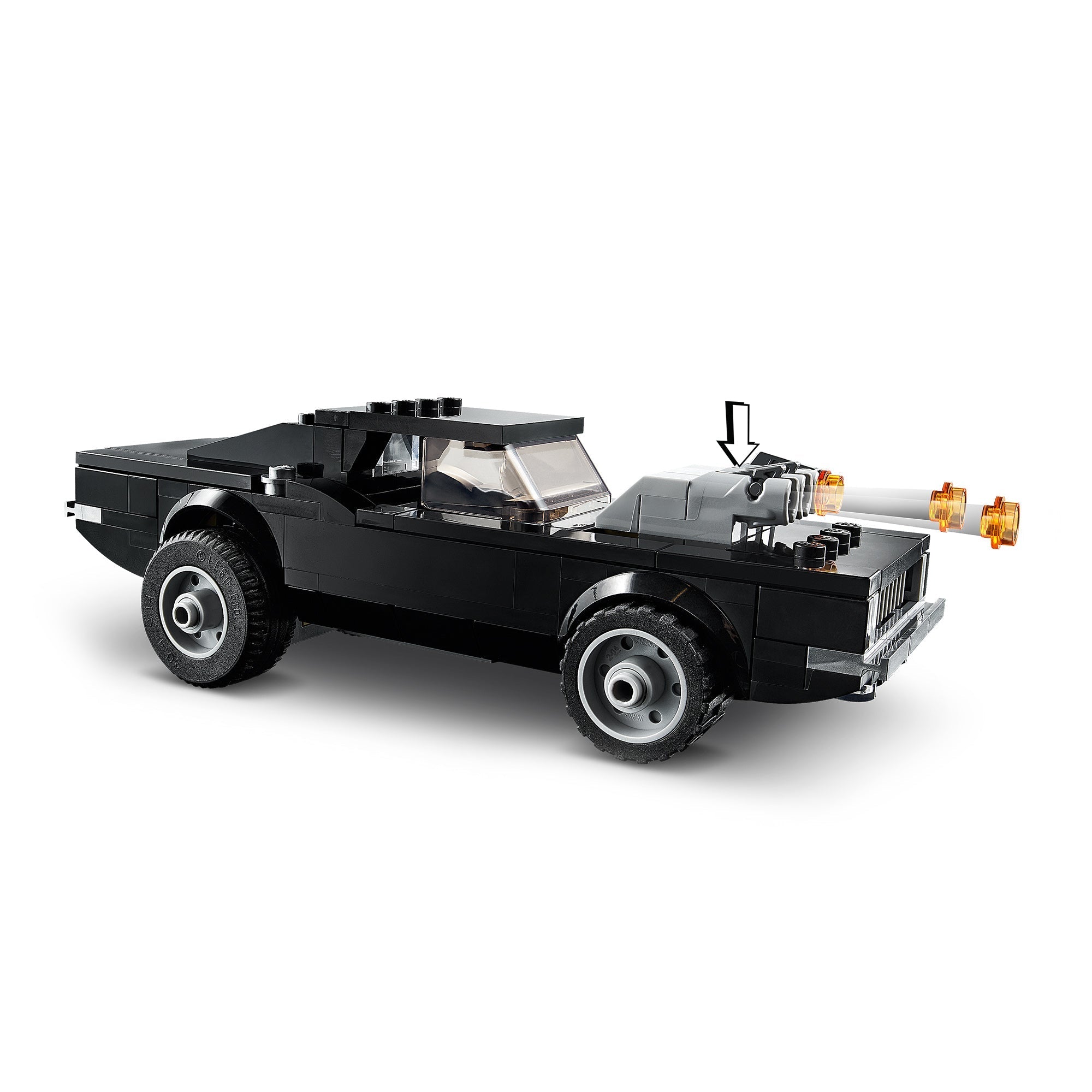 LEGO® Marvel Spider-Man Ghost Rider car with flaming exhaust, designed for action-packed superhero play.