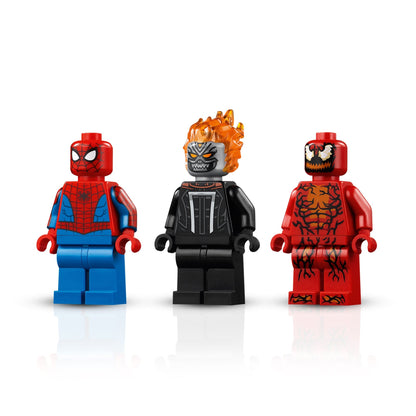LEGO® Marvel Spider-Man, Ghost Rider, and Carnage mini-figures from set 76173 for kids' imaginative play.