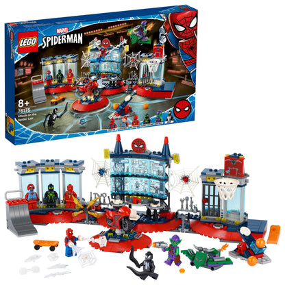 LEGO® Marvel Spider-Man Attack on the Spider Lair 76175 with Spider-Man and villains in a superhero scene.