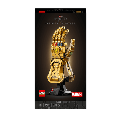 LEGO® Marvel Infinity Gauntlet set 76191 featuring 6 Infinity Stones, ideal for adult fans.