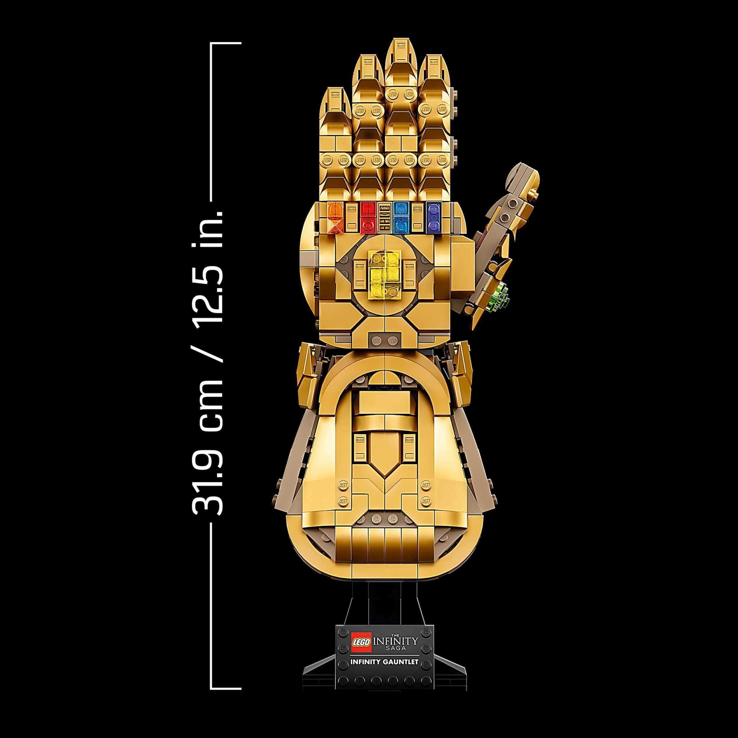 LEGO Marvel Infinity Gauntlet Thanos Set 76191 with movable fingers and 6 Infinity Stones for adult fans.