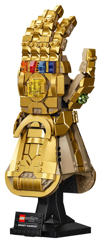 LEGO Marvel Infinity Gauntlet Thanos Set 76191 with movable fingers and 6 Infinity Stones, perfect for adult collectors.