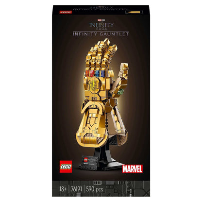 LEGO Marvel Infinity Gauntlet set 76191 with 6 Infinity Stones in authentic packaging, perfect for adult fans.