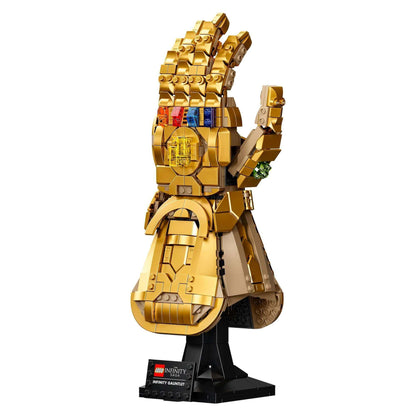 LEGO Marvel Infinity Gauntlet Thanos Set 76191 with 6 Infinity Stones and movable fingers for adult fans.