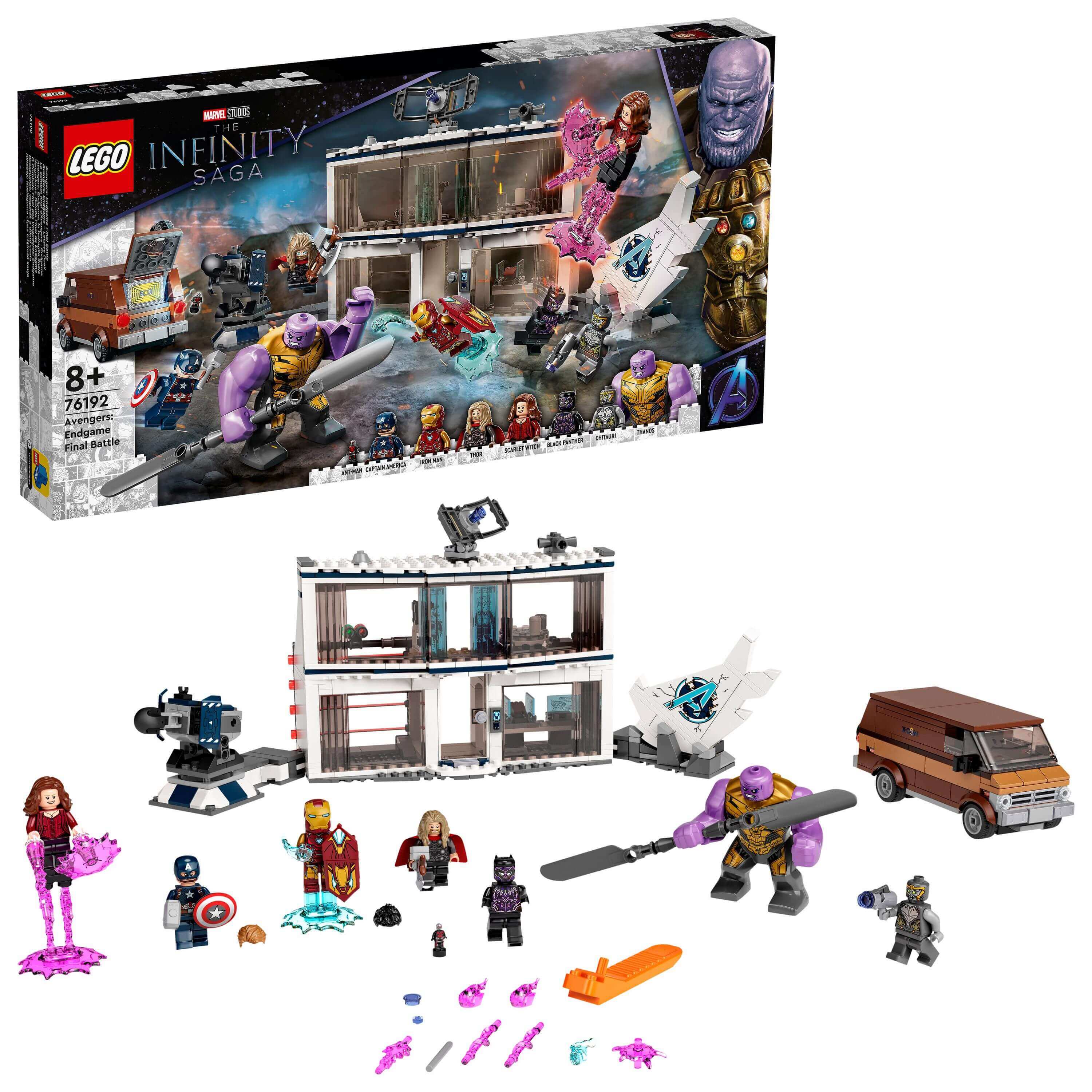 LEGO Marvel Avengers Endgame Final Battle Set 76192, featuring superheroes and Thanos for imaginative play.