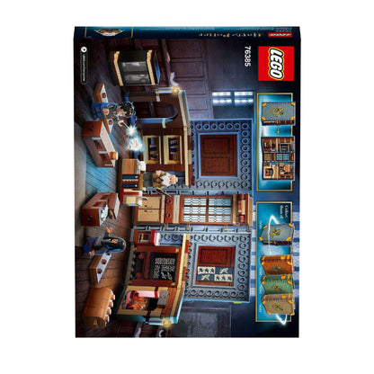 LEGO Harry Potter Hogwarts Charms Class Set 76385 featuring a magical classroom playset with spell-casting elements.