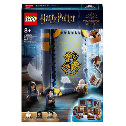 LEGO Harry Potter Hogwarts Charms Class Set 76385 with magical book and mini-figures for spellcasting fun.