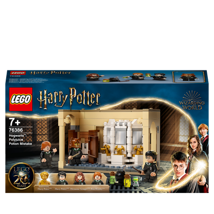 LEGO Harry Potter Hogwarts Potion Mistake Set 76386 featuring characters and magical elements from the wizarding world.
