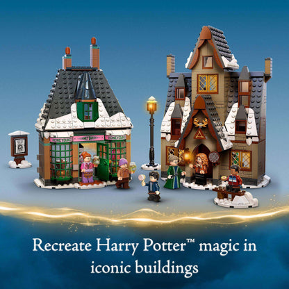 LEGO Harry Potter Hogsmeade Village Visit Set 76388 showcasing iconic buildings for magical roleplay adventures.