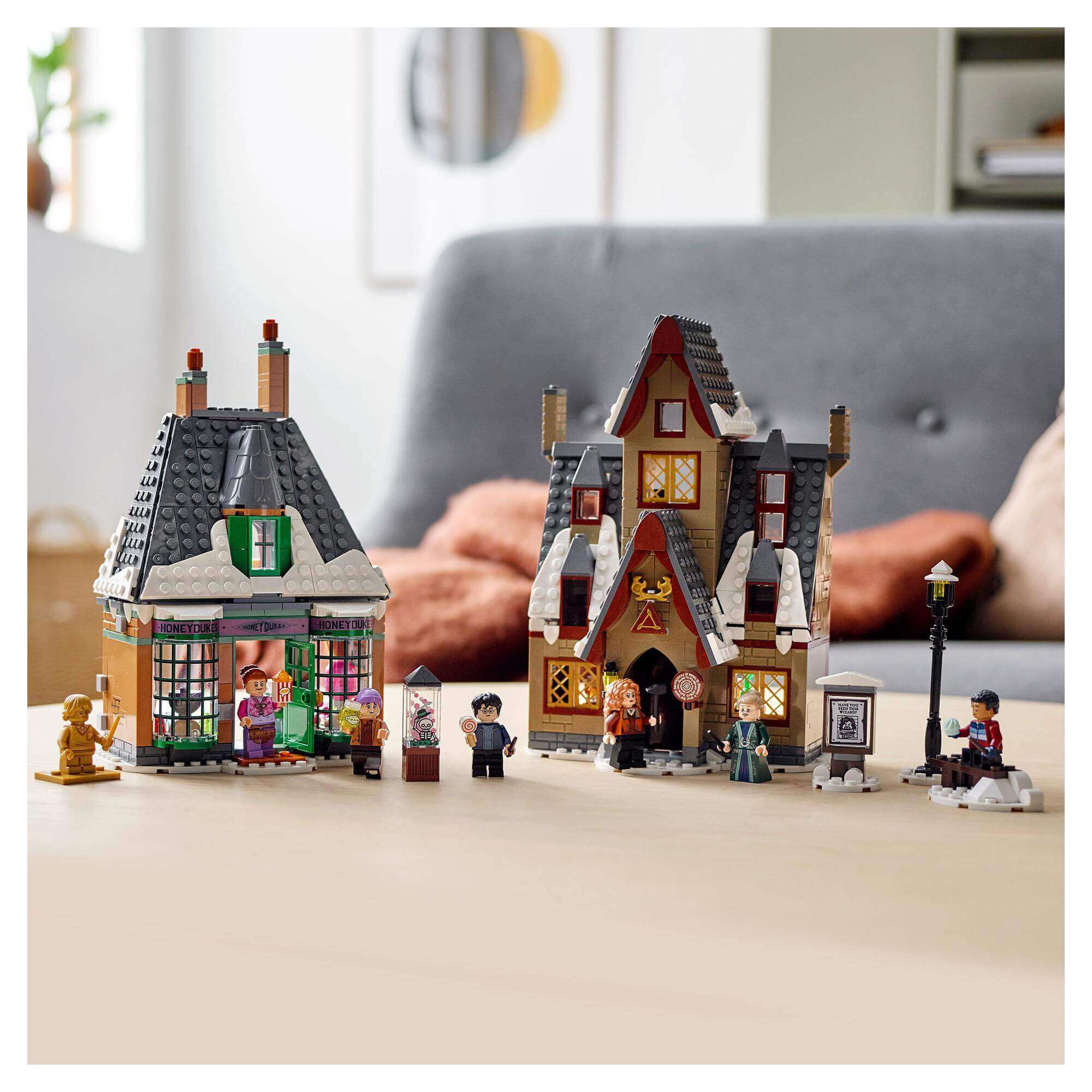LEGO Harry Potter Hogsmeade Village Visit Set 76388 with detailed buildings and figures for magical play.