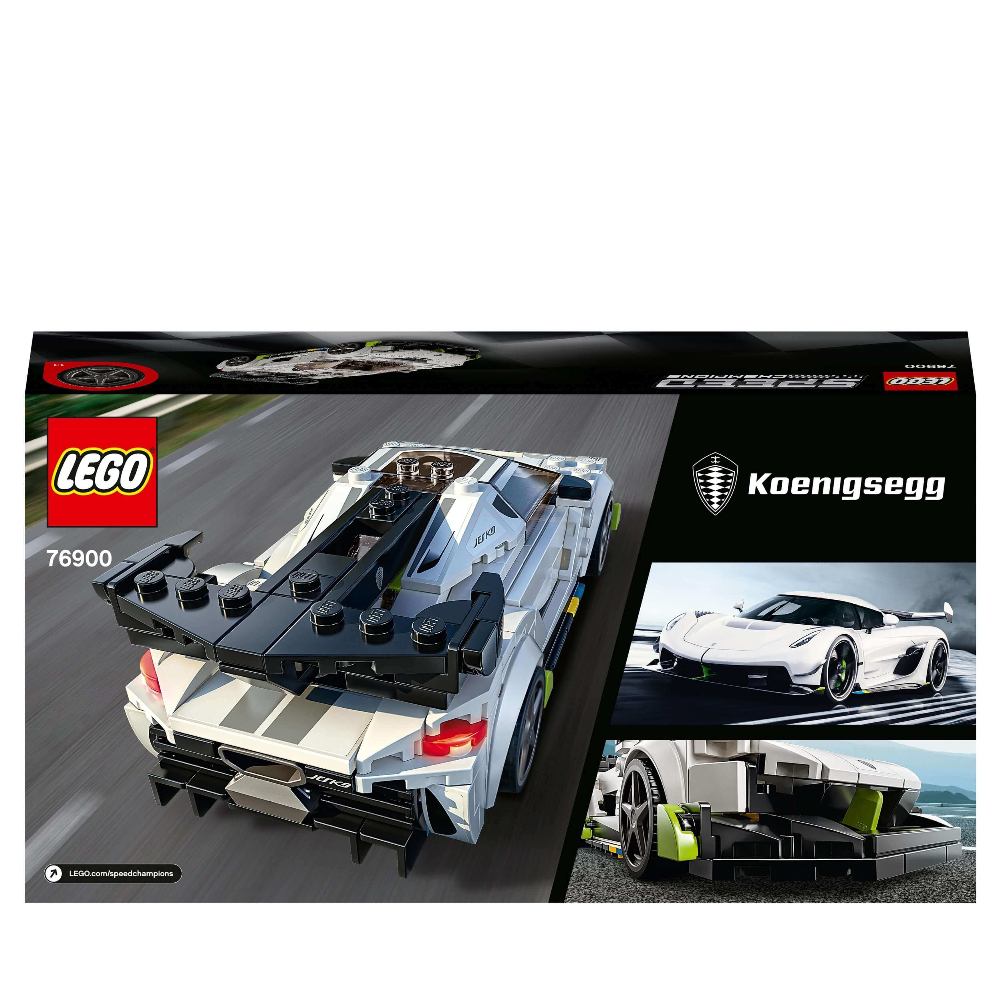 LEGO Speed Champions Koenigsegg Jesko Car Toy 76900 packaging showcasing the model design and features.