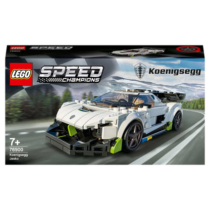 LEGO Speed Champions Koenigsegg Jesko 76900 toy car set for kids and enthusiasts, ideal for play and display.