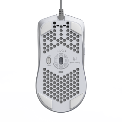 Tecware EXO Elite RGB gaming mouse, featuring a lightweight design and advanced PIXART 3389 sensor for precision performance.