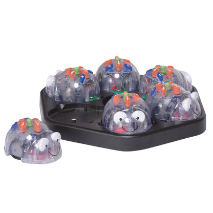 A six-pack of Blue-Bot programmable robots with a free docking station.