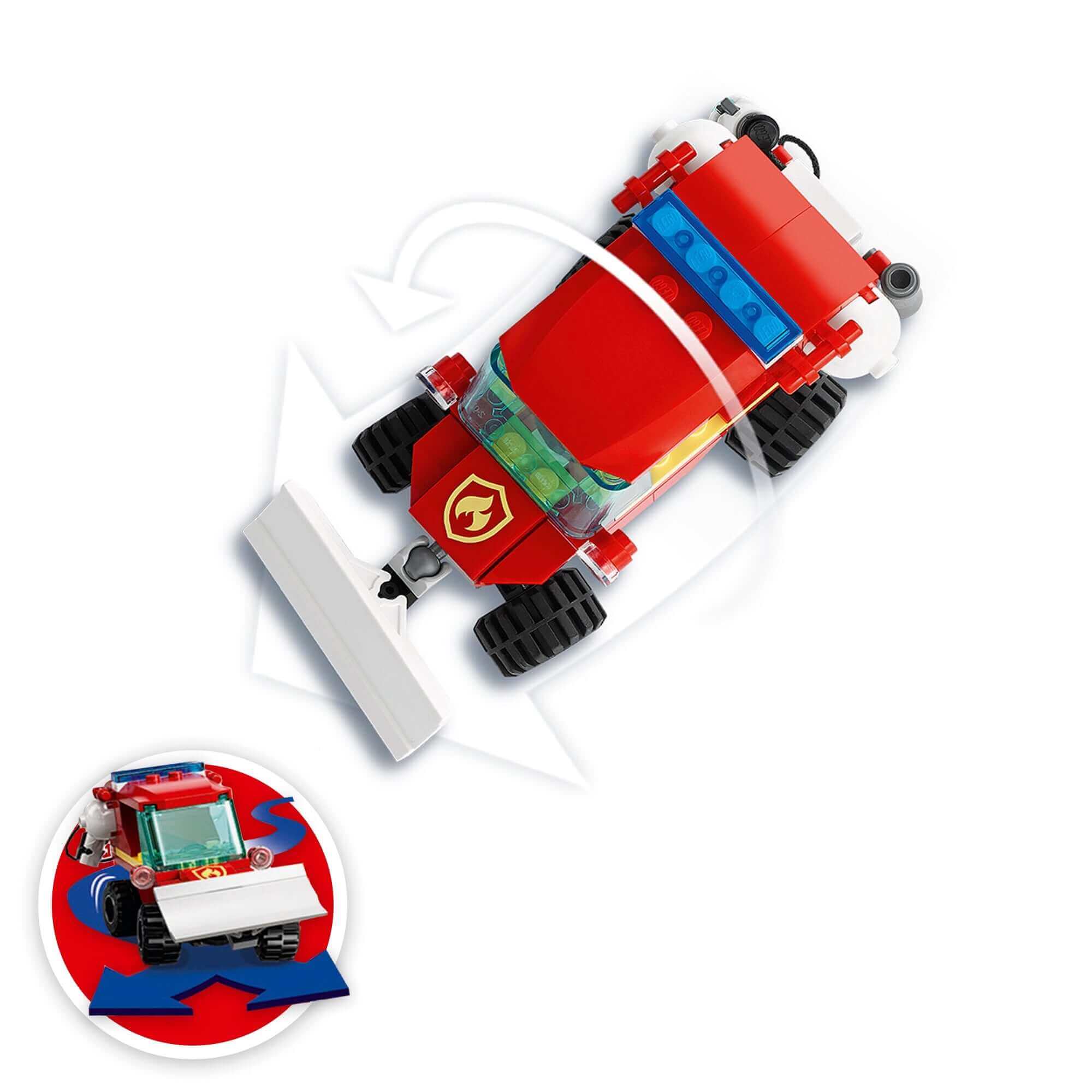 LEGO City Fire Hazard Truck 60279, a red firefighting truck toy for kids, perfect for imaginative pretend play.