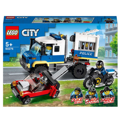 LEGO City Police Prisoner Transport Truck 60276 playset with police characters and vehicles for kids.
