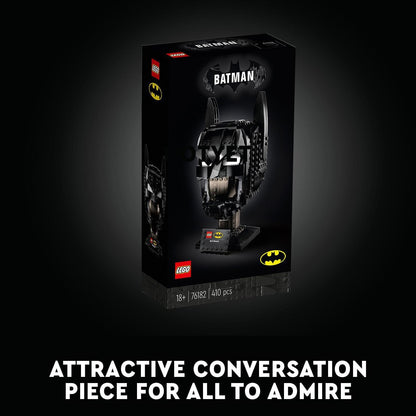 LEGO® DC Batman Cowl Set 76182 box showcasing unique design, ideal for collectors and adult fans of Batman.