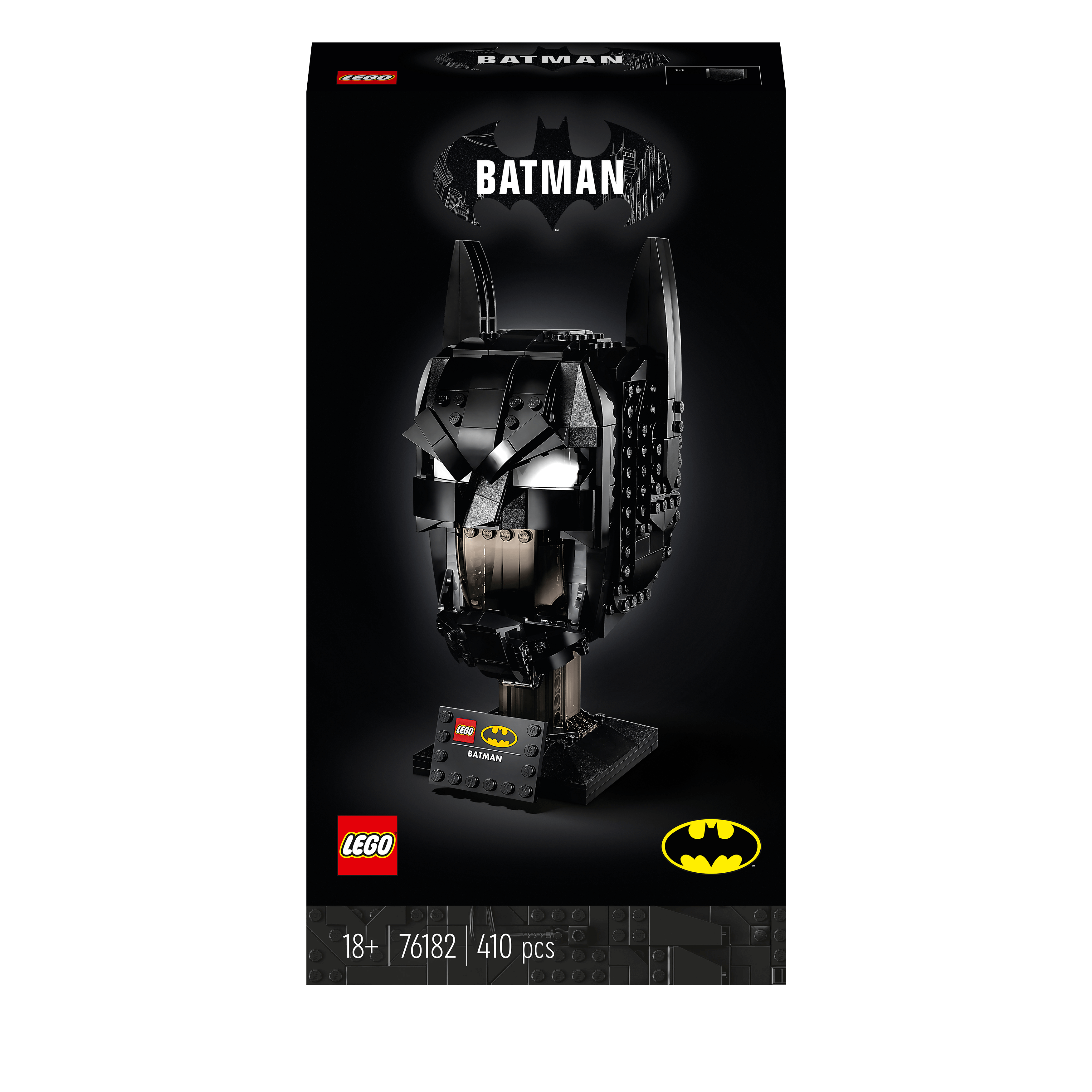 LEGO® DC Batman Cowl Set 76182 for adults, featuring a detailed Batman cowl model for building enthusiasts.