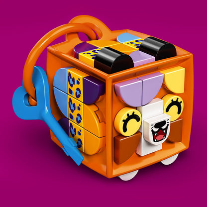 Colorful LEGO® DOTS Leopard bag tag craft set with playful tiles and tile remover, perfect for creative kids.
