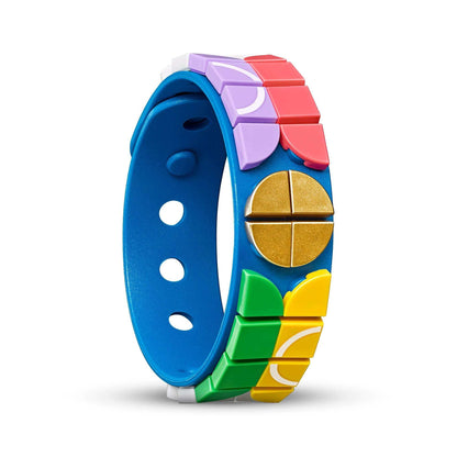 Colorful DOTS Go Team! Bracelet DIY Set by LEGO® 41911, perfect for young sports fans to customize and wear.
