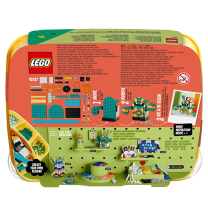 LEGO® DOTS Multi Pack 41937 back view showing creative designs and assembly instructions for kids' arts and crafts.