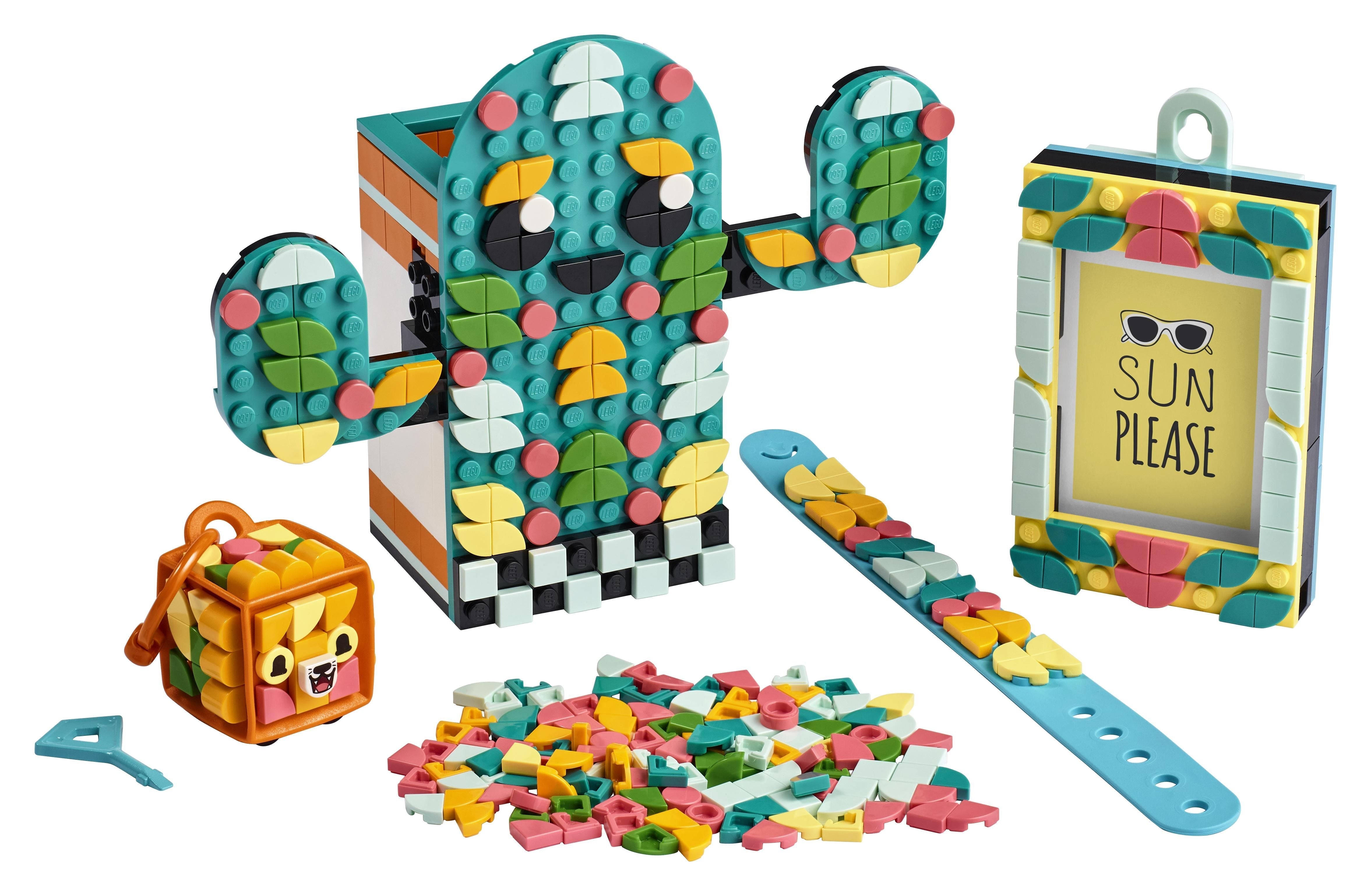 LEGO DOTS Multi Pack Summer Vibes 4in1 Set 41937 with bracelet, bag tag, picture frame, and colorful tiles.