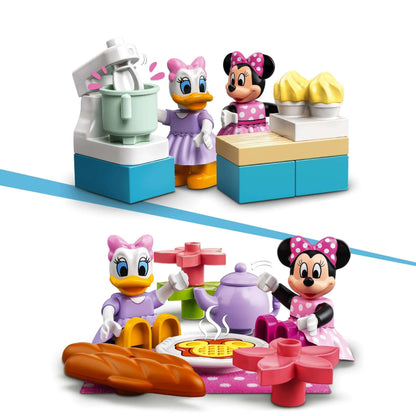 LEGO® DUPLO Disney Minnie’s House and Café set featuring Minnie and Daisy making treats and enjoying a picnic.