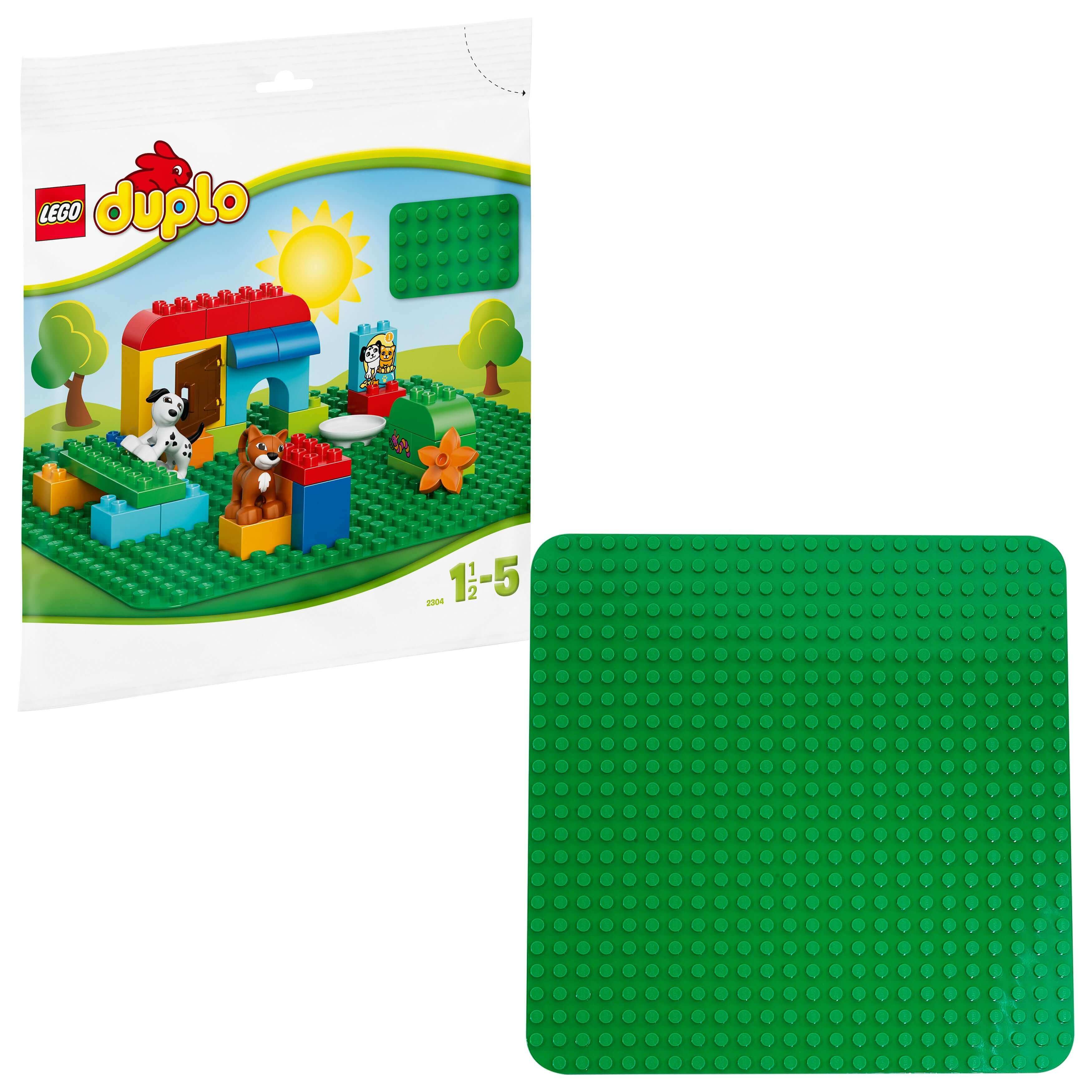 LEGO® DUPLO Large Green Building Plate 2304 for creative building, ideal for starting fun creations and imaginative play.