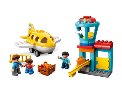 LEGO DUPLO My Town Airport Building Set 10871 with airplane, control tower, and figures for imaginative play.