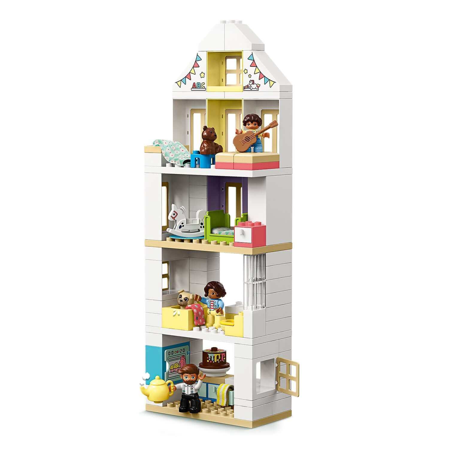 LEGO DUPLO Town Modular Playhouse Set 10929, featuring multiple rooms, fun mini-figures, and colorful design for interactive play.