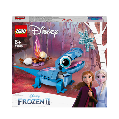 LEGO Disney Frozen 2 Bruni the Salamander Toy 43186 with characters Anna and Elsa, perfect for creative play.