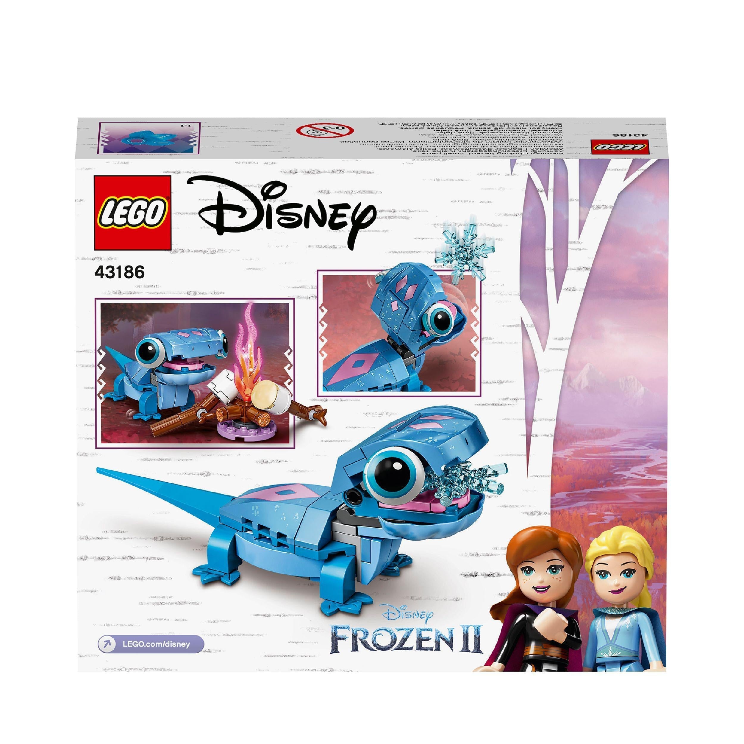 LEGO Disney Frozen 2 Bruni the Salamander Toy 43186 with buildable salamander figure and characters from the movie.