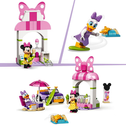 LEGO Disney Mickey Mouse Minnie Ice Cream Shop 10773 with Minnie and Daisy, ice cream shop, car, and fun accessories.