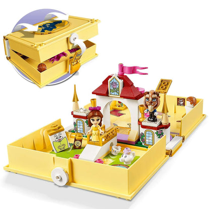 LEGO Disney Princess Belle's Storybook Set 43177, featuring Belle and Beast in a colorful, detailed micro-world.